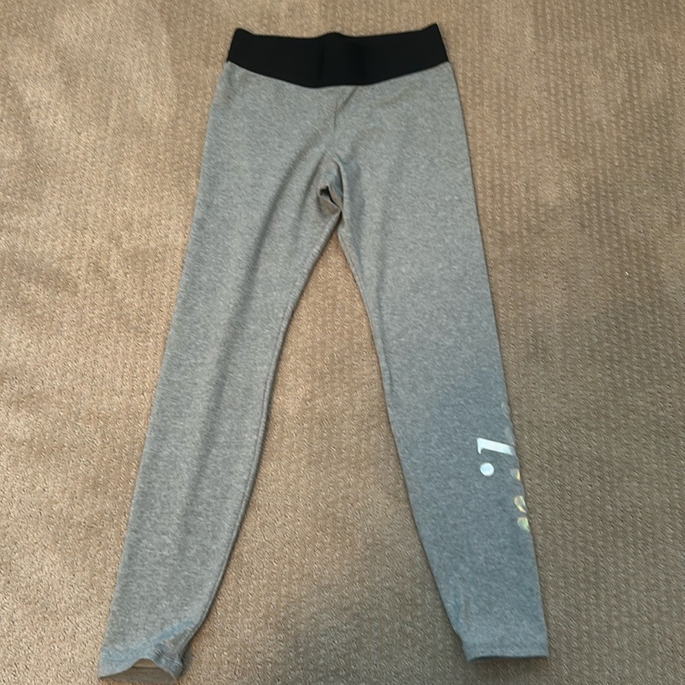 Nike gray leggings with black waistband - size adult Medium